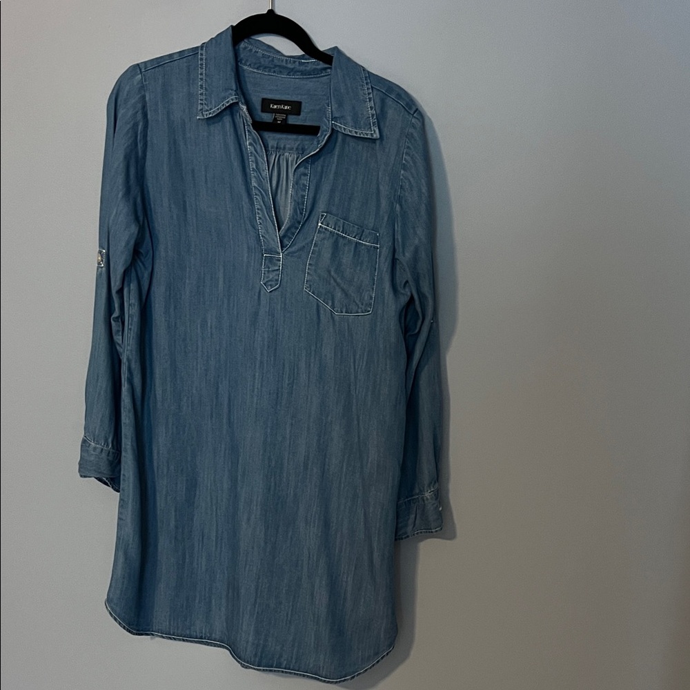 Karen Kane Chambray Tunic Dress - Blue